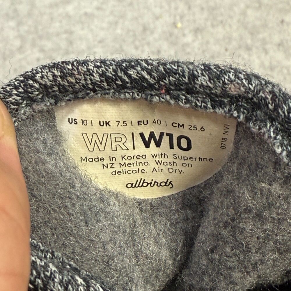 Allbirds Shoes Womens Size 10 Wool Runner WR Grey Low Top Casual Comfort Sneaker - Picture 9 of 9
